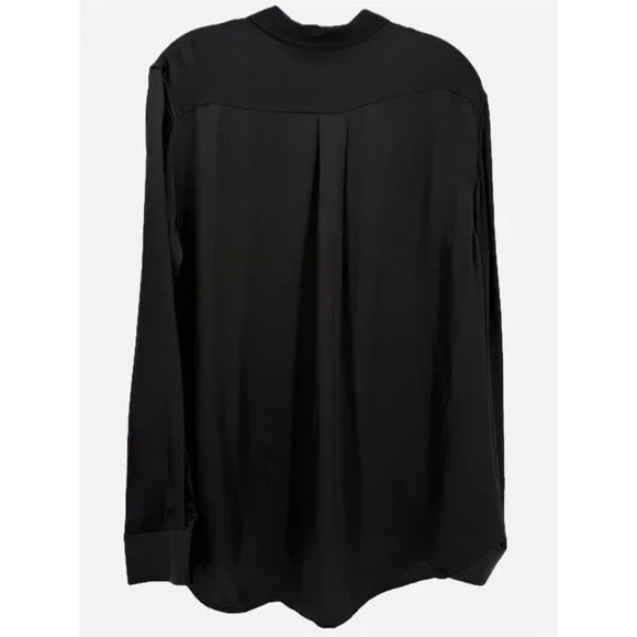 Everlane Satin Black Button Down Top 12 - Picture 3 of 8